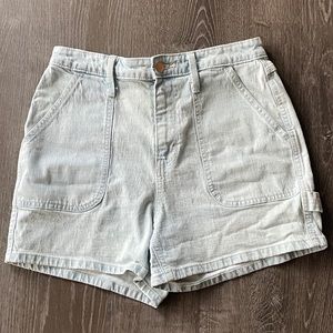 Light wash denim shorts